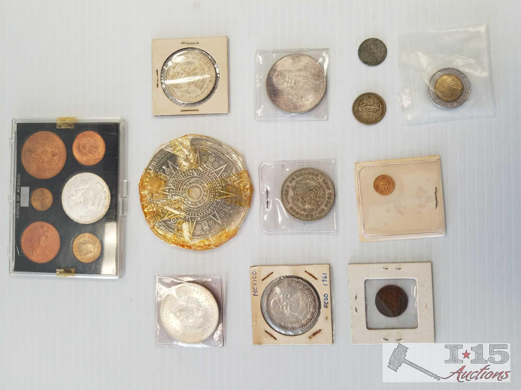 Mexican coin collection - some silver