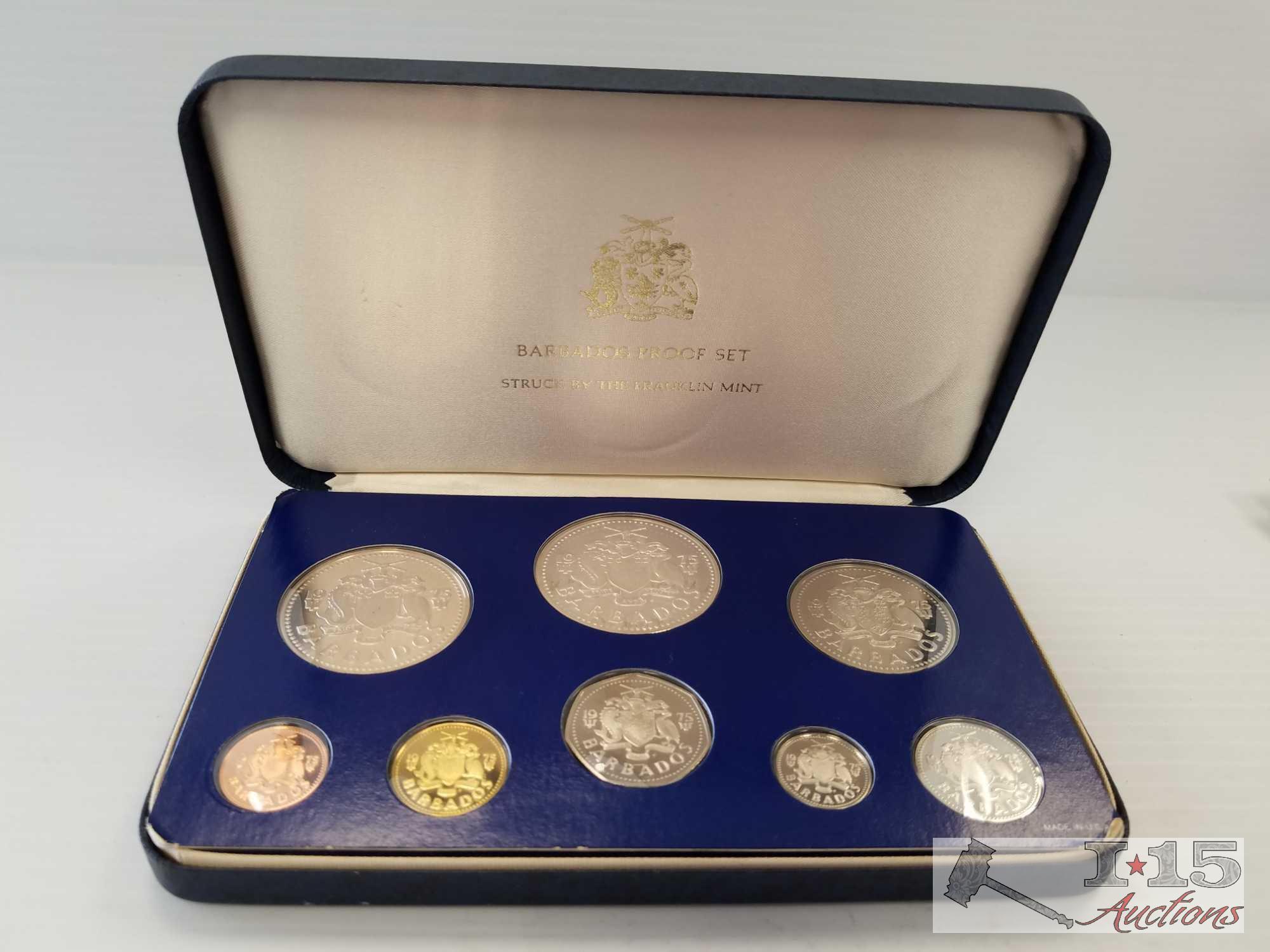 1975 Barbados Coin Proof Set, 20th Century Pope Coin Set, Israeli Coins Set