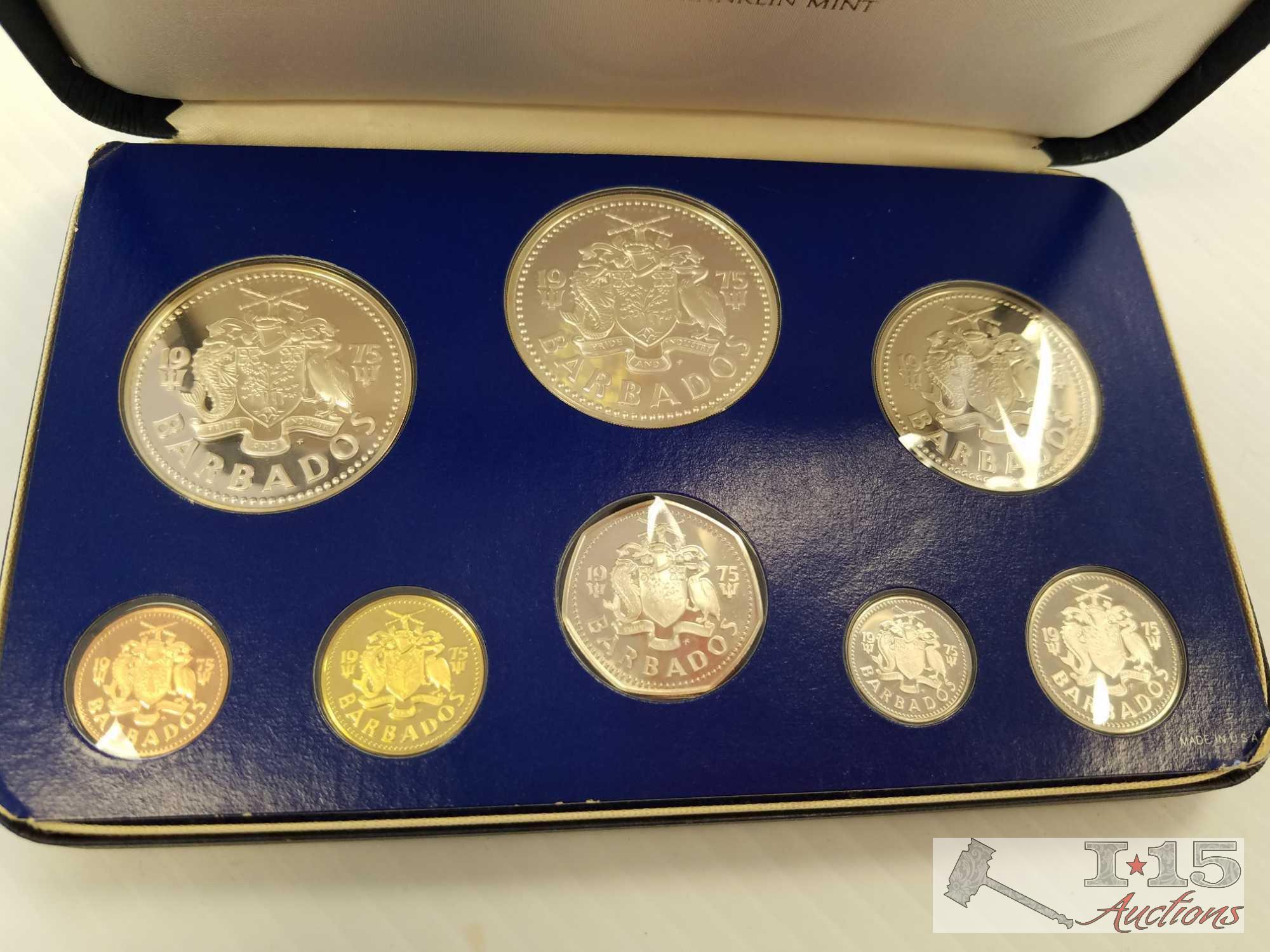 1975 Barbados Coin Proof Set, 20th Century Pope Coin Set, Israeli Coins Set