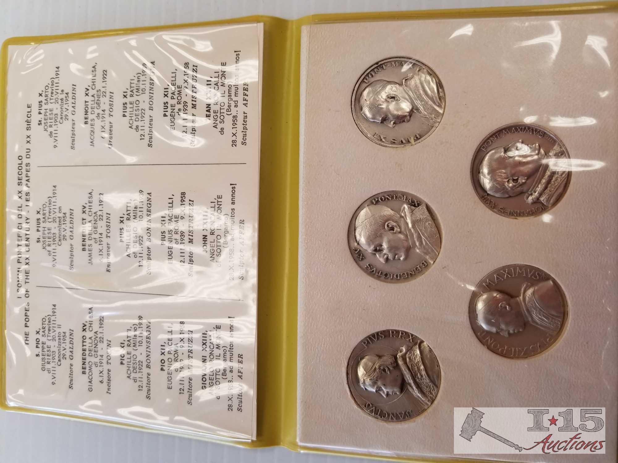 1975 Barbados Coin Proof Set, 20th Century Pope Coin Set, Israeli Coins Set