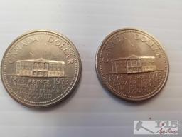 Canadian Coin Dollars, Half Dollar, Quarters, Dimes, Nickels, Half Pennies