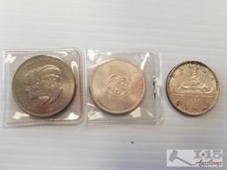 Canadian Coin Dollars, Half Dollar, Quarters, Dimes, Nickels, Half Pennies