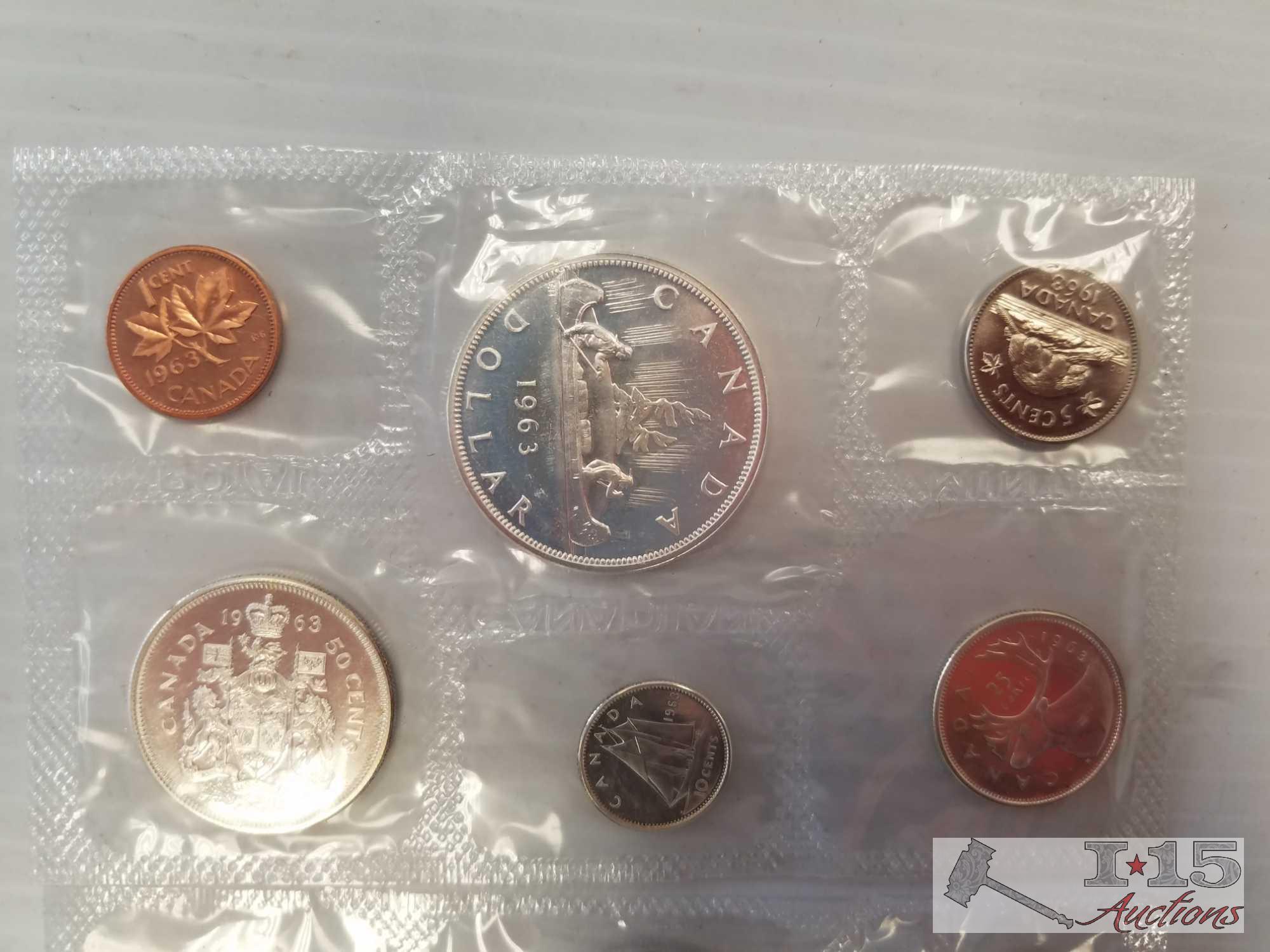 Canadian Proof Sets 1963, 1964, 1965