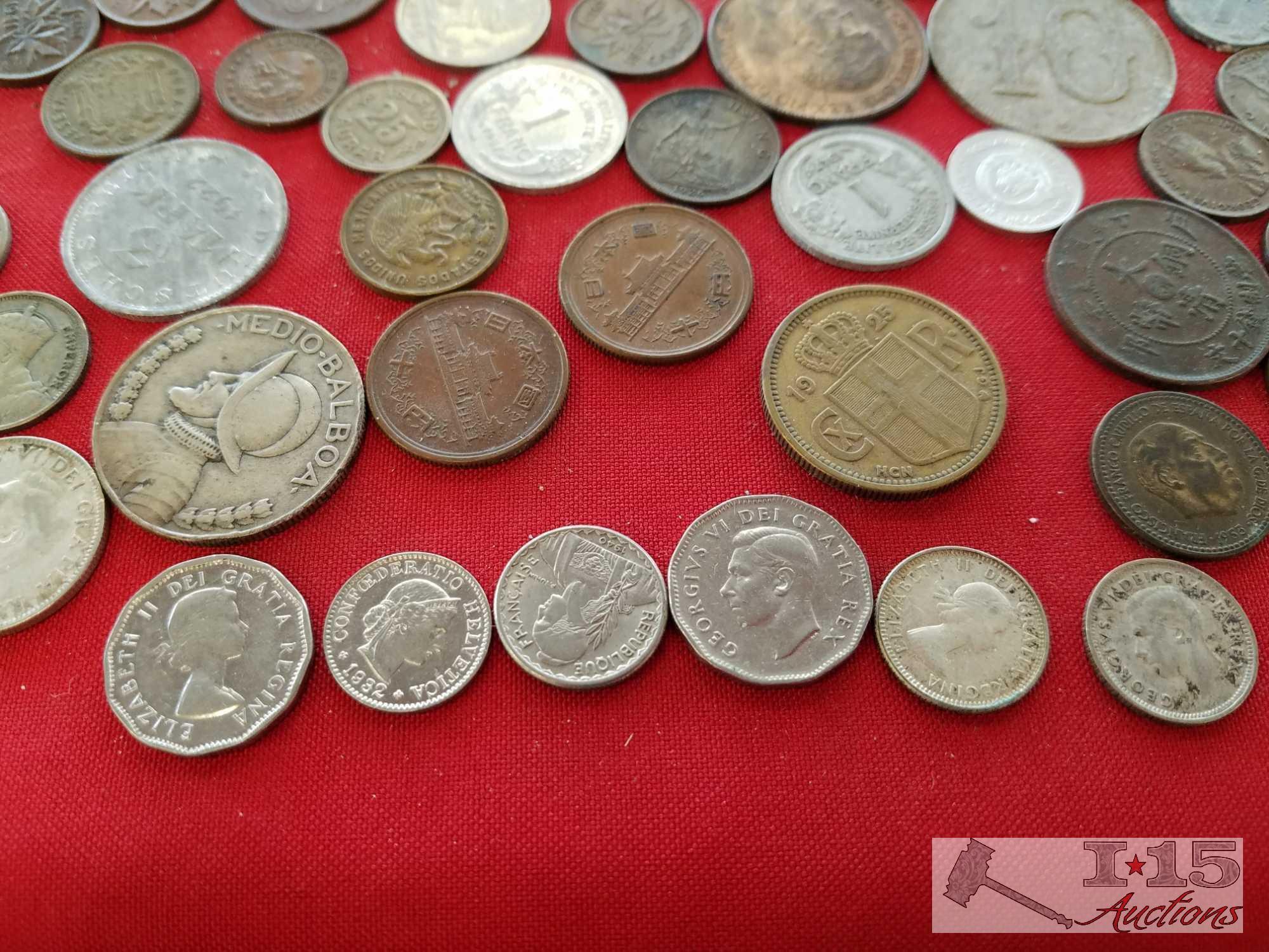 Huge lot of assorted vintage international coins