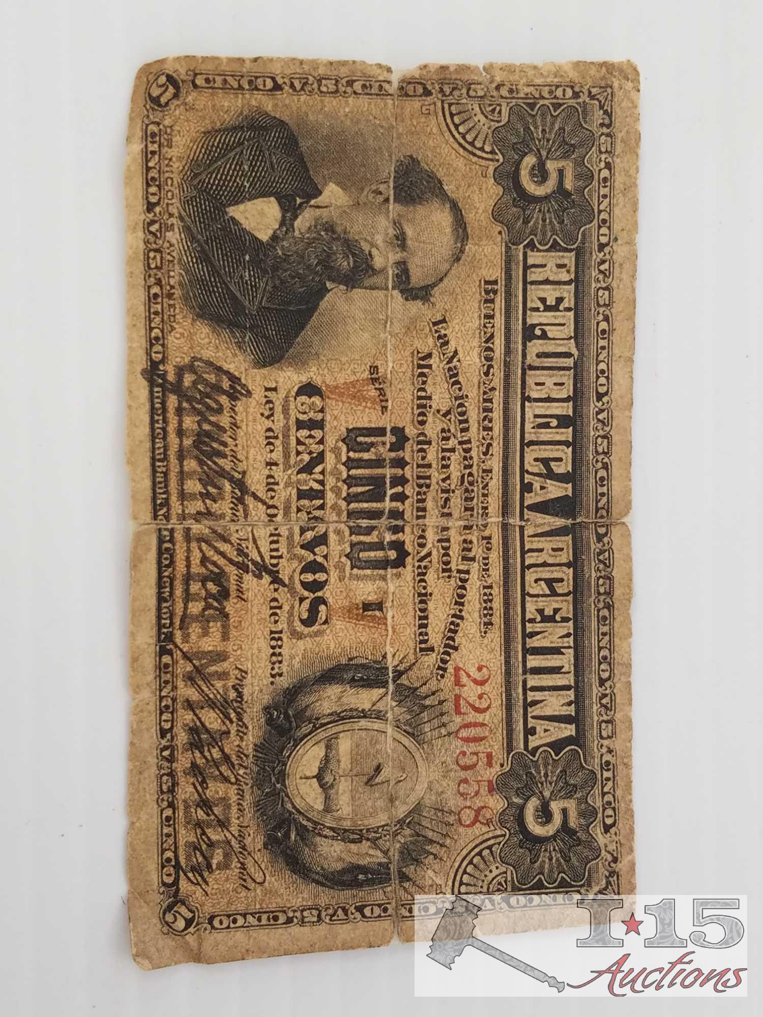 Old U. S. Paper Currency: 10, 25, 50 Cent fractional currency bill,