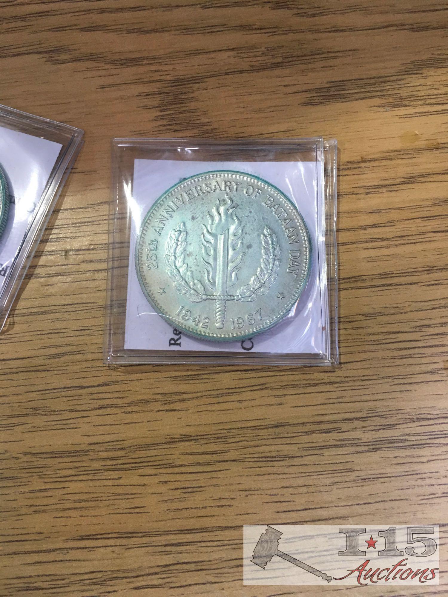 17 Philippines Silver Pesos' 1968 and 1969 Silver Proof Set