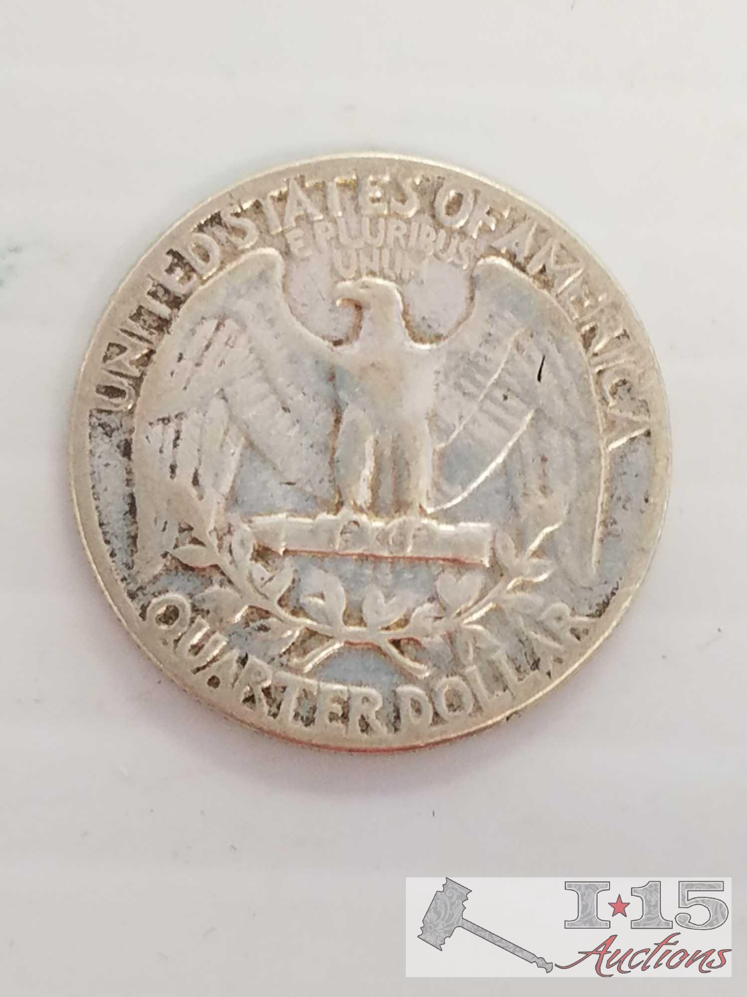 8 silver quarters: 1932 S, 1934, quantity 3 - 1951 S, 1954, 1961 D, 1964 D