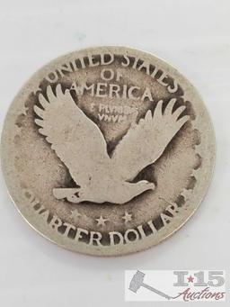 10 U. S. Liberty Silver Quarters: 1925, quantity 2 - 1926, quantity 5 - 1929, 1930