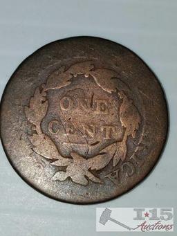Nine (9) vintage U. S. pennies: 1819, 1826, 1832, 1846, 1847, 1852, 1853, 1856