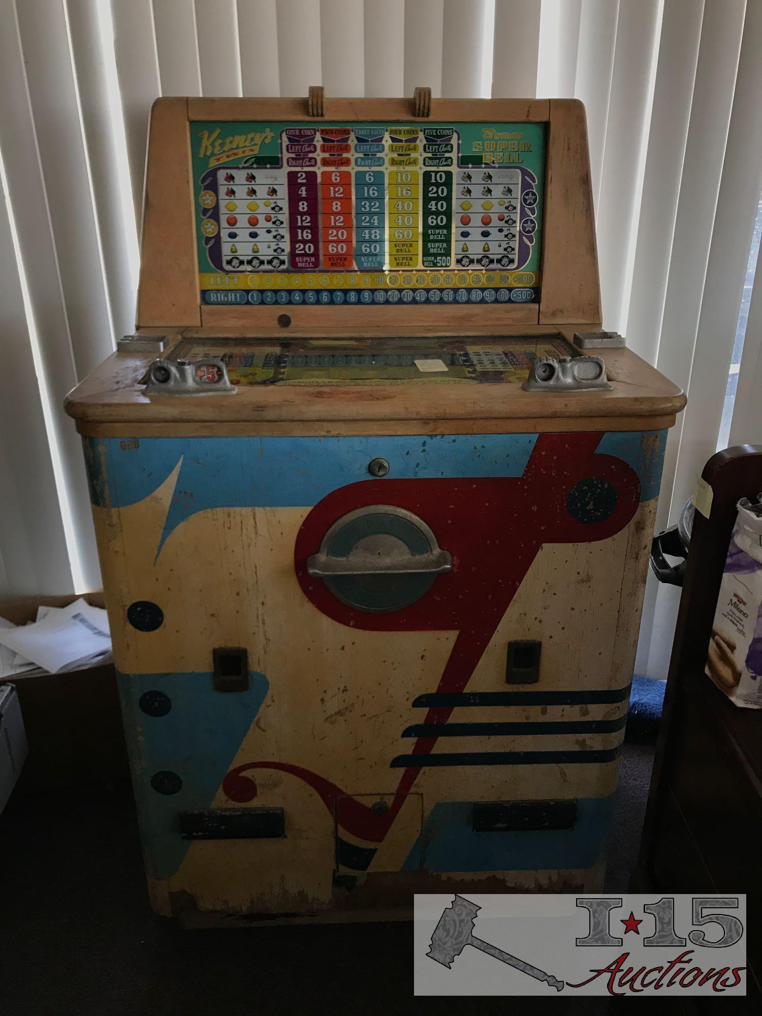 1930-1940 Keeneys Twin Slot 2 man slot Machine
