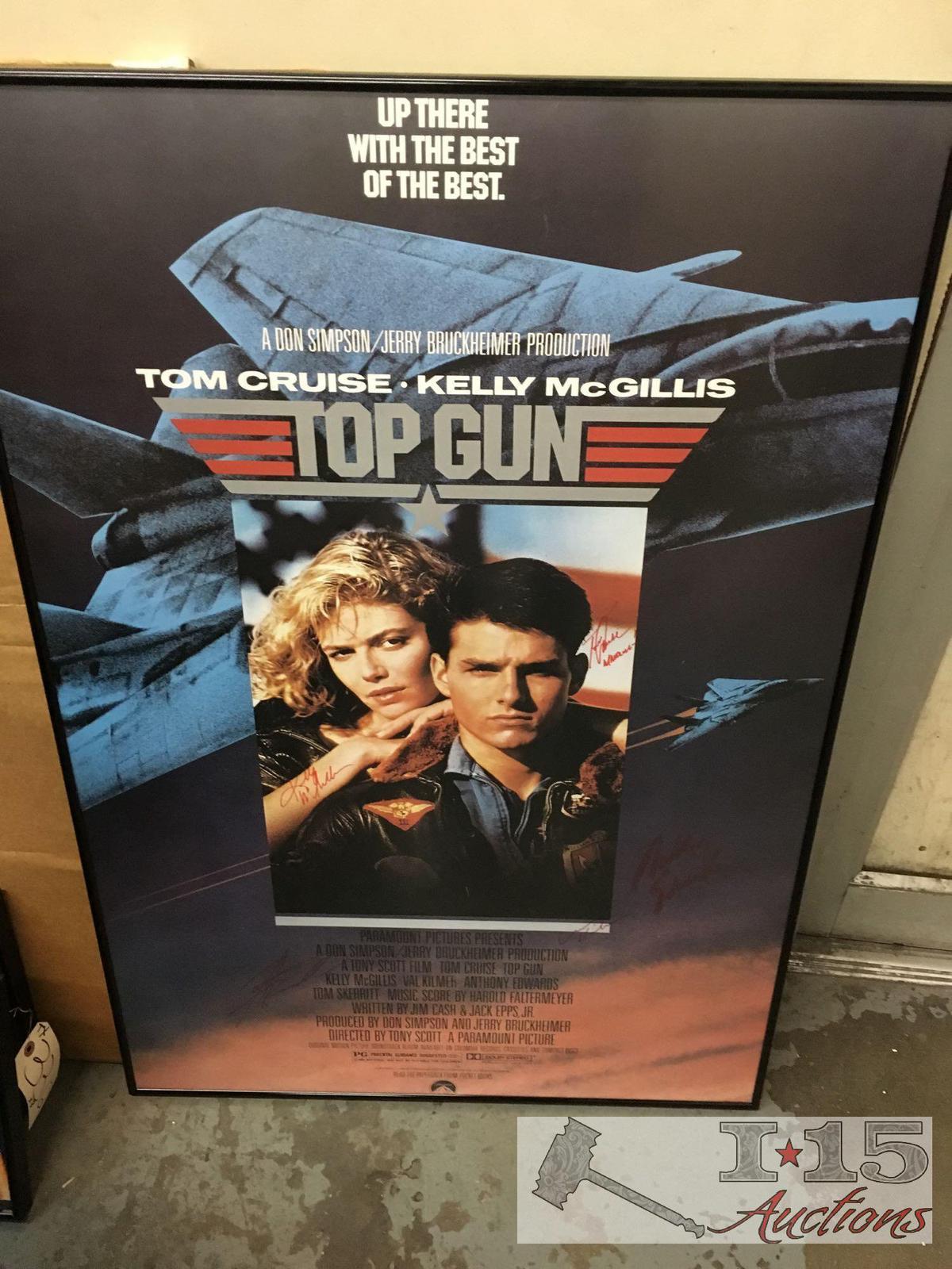 Framed Top Gun autographed movie poster