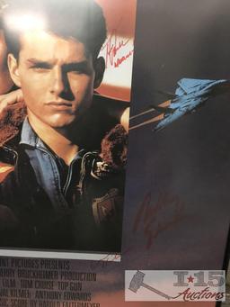 Framed Top Gun autographed movie poster