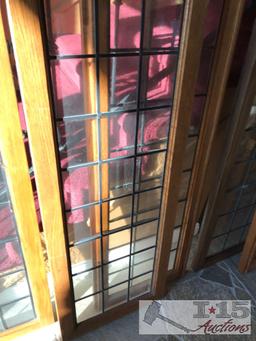 7- 21x58 leaded glass windows With solid oak frames