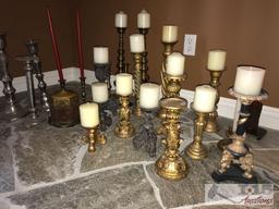 Huge candle holder and candle lot