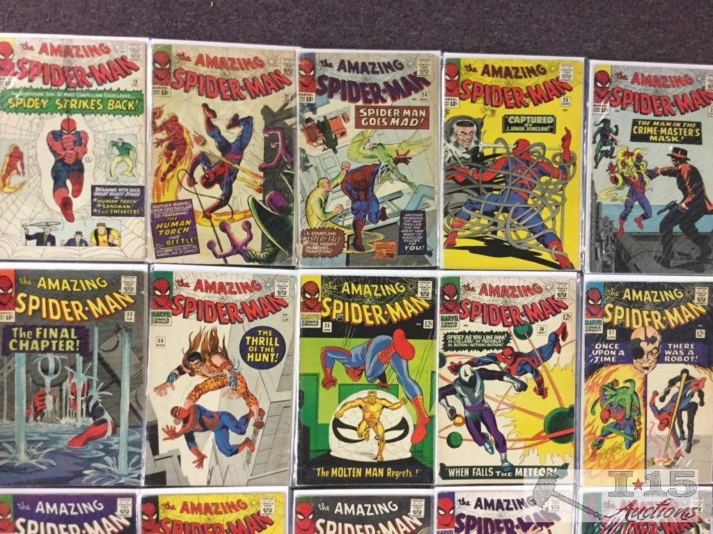 1st Series Marvel.. The Amazing Spider-Man Approximately 50 Comic Books No. 19 to No. 68 Not