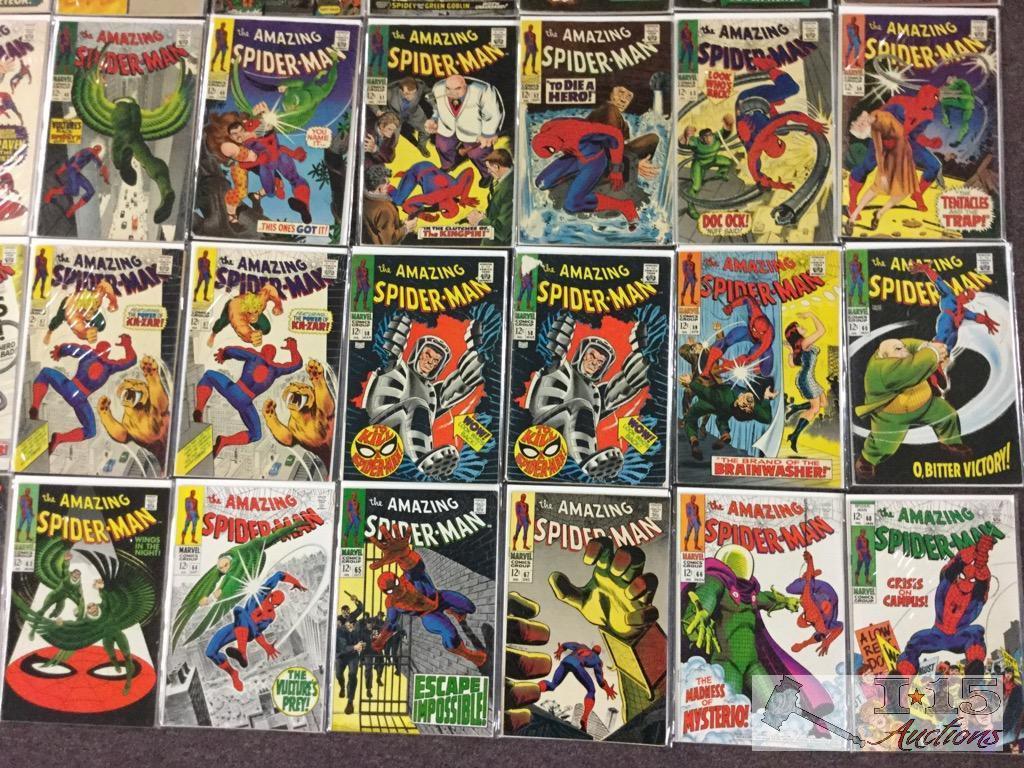 1st Series Marvel.. The Amazing Spider-Man Approximately 50 Comic Books No. 19 to No. 68 Not