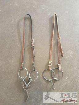 2 Headstalls with Bits