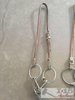 2 Headstalls with Bits