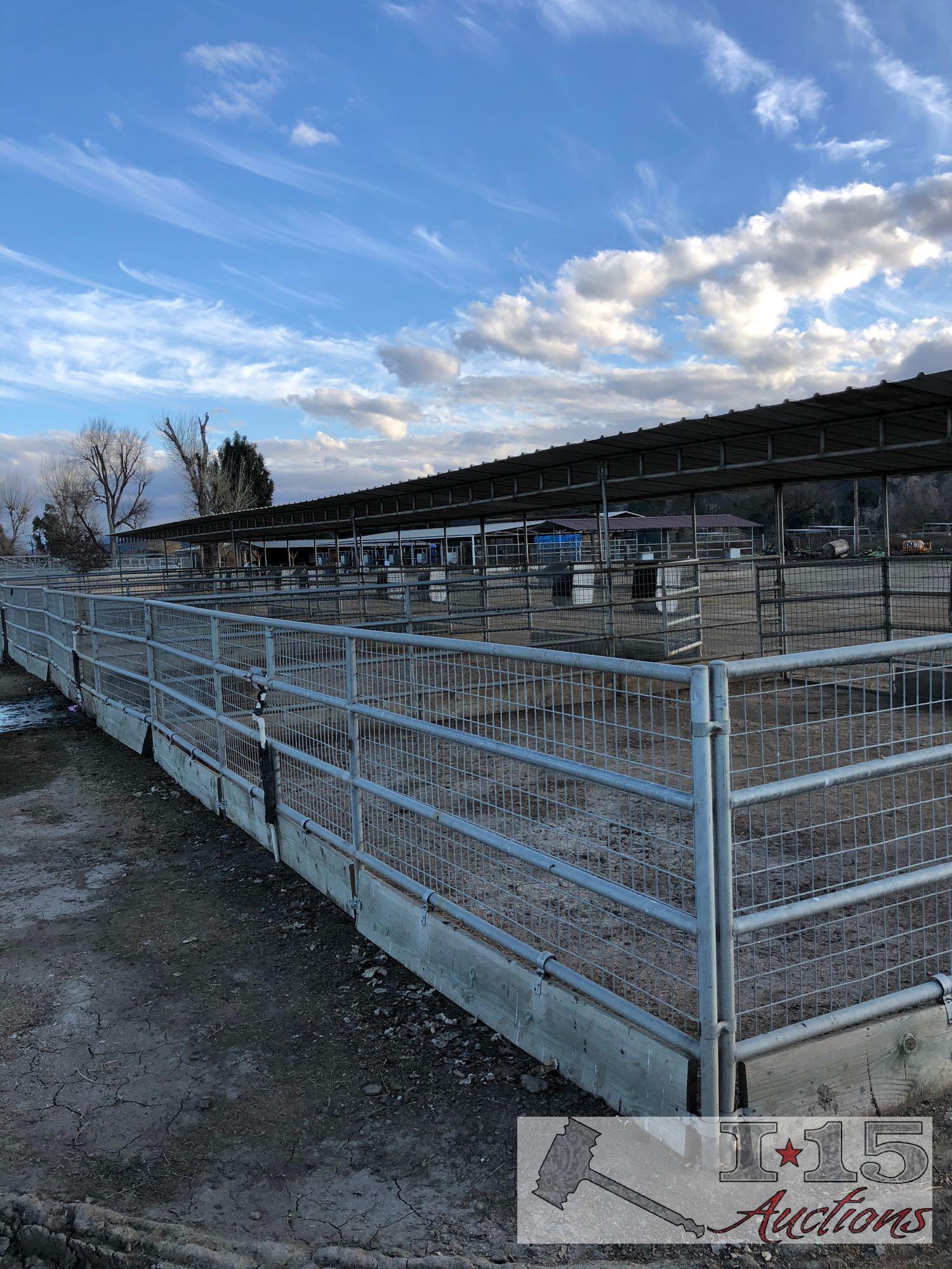 11) 24ft panels, 5) 24ft panels with 2 gates, 120ft shelter