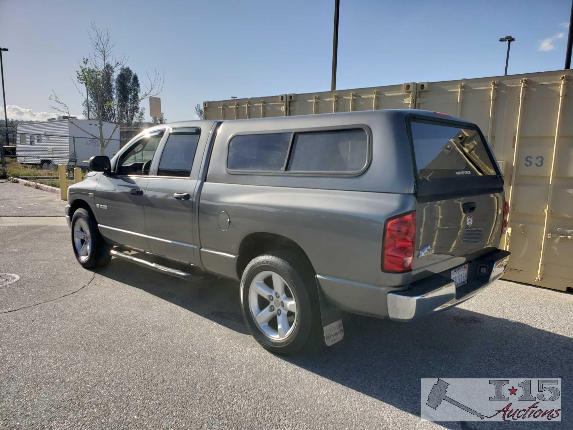 2008 Dodge Ram 1500 with camper shell Current Smog, ONLY 22,XXX MILES