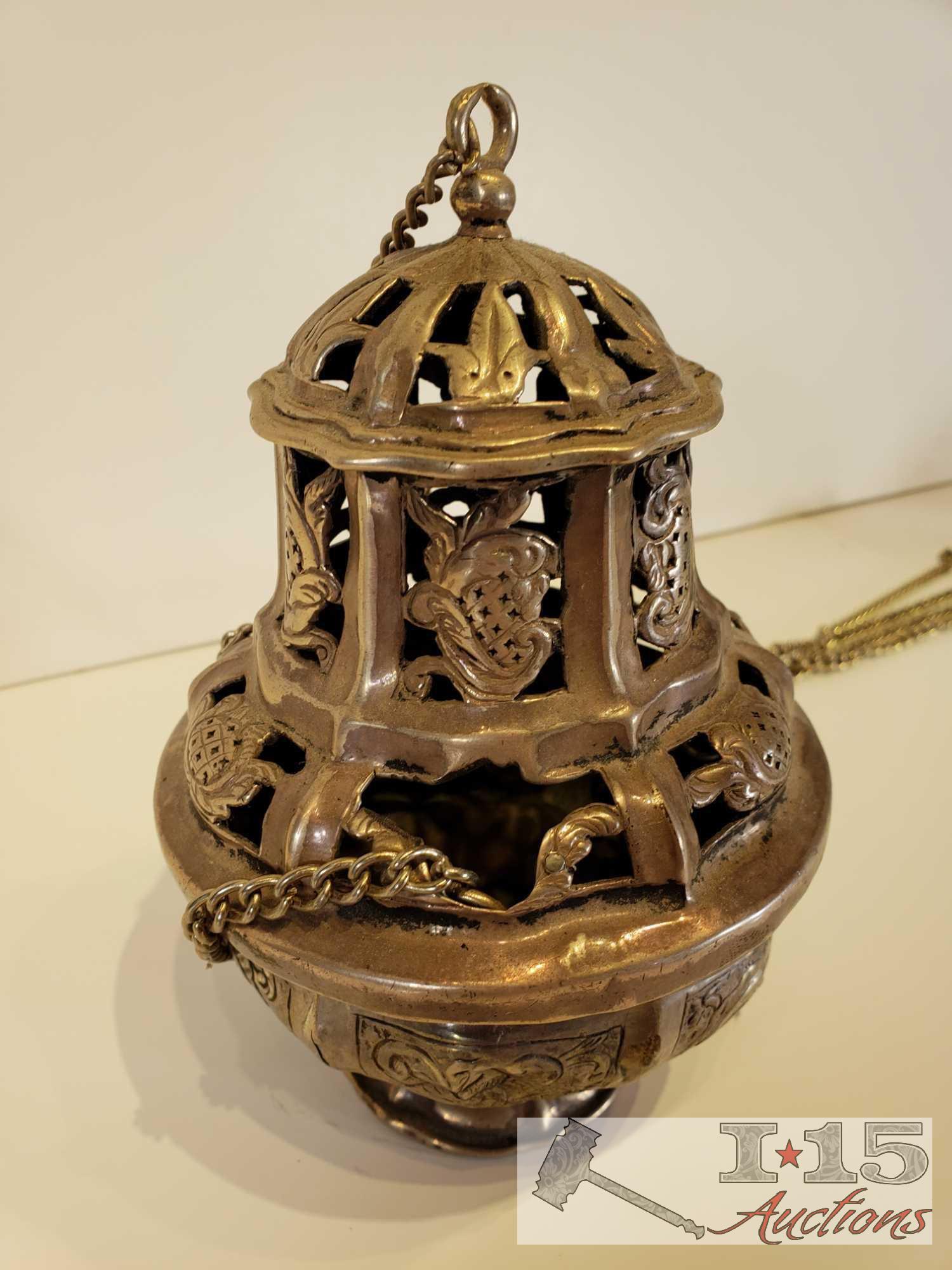 Thurible... Incense Burner Censer Gothic Era Antique Incense Burner Brass