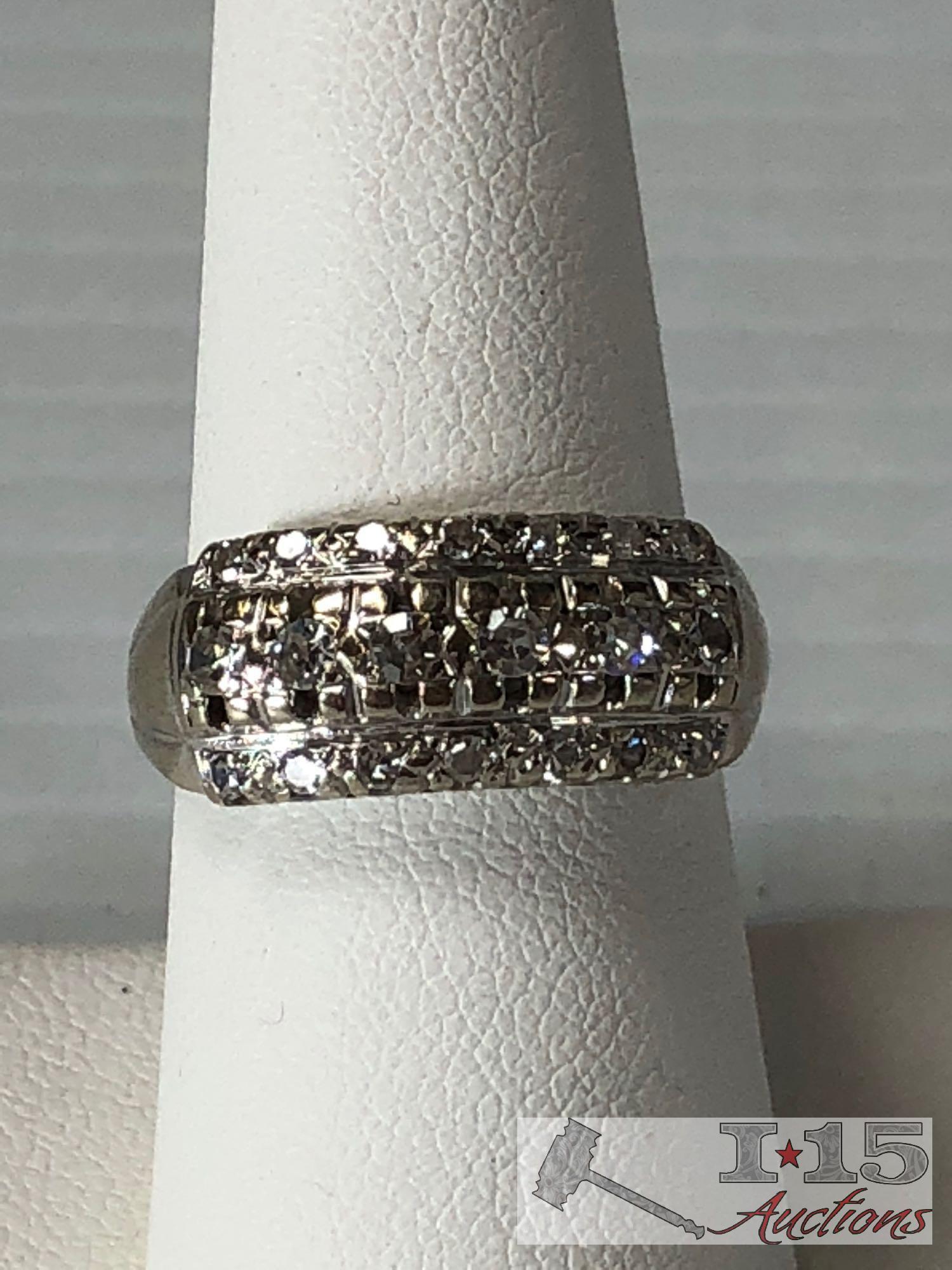 14k White Gold Diamond Ring