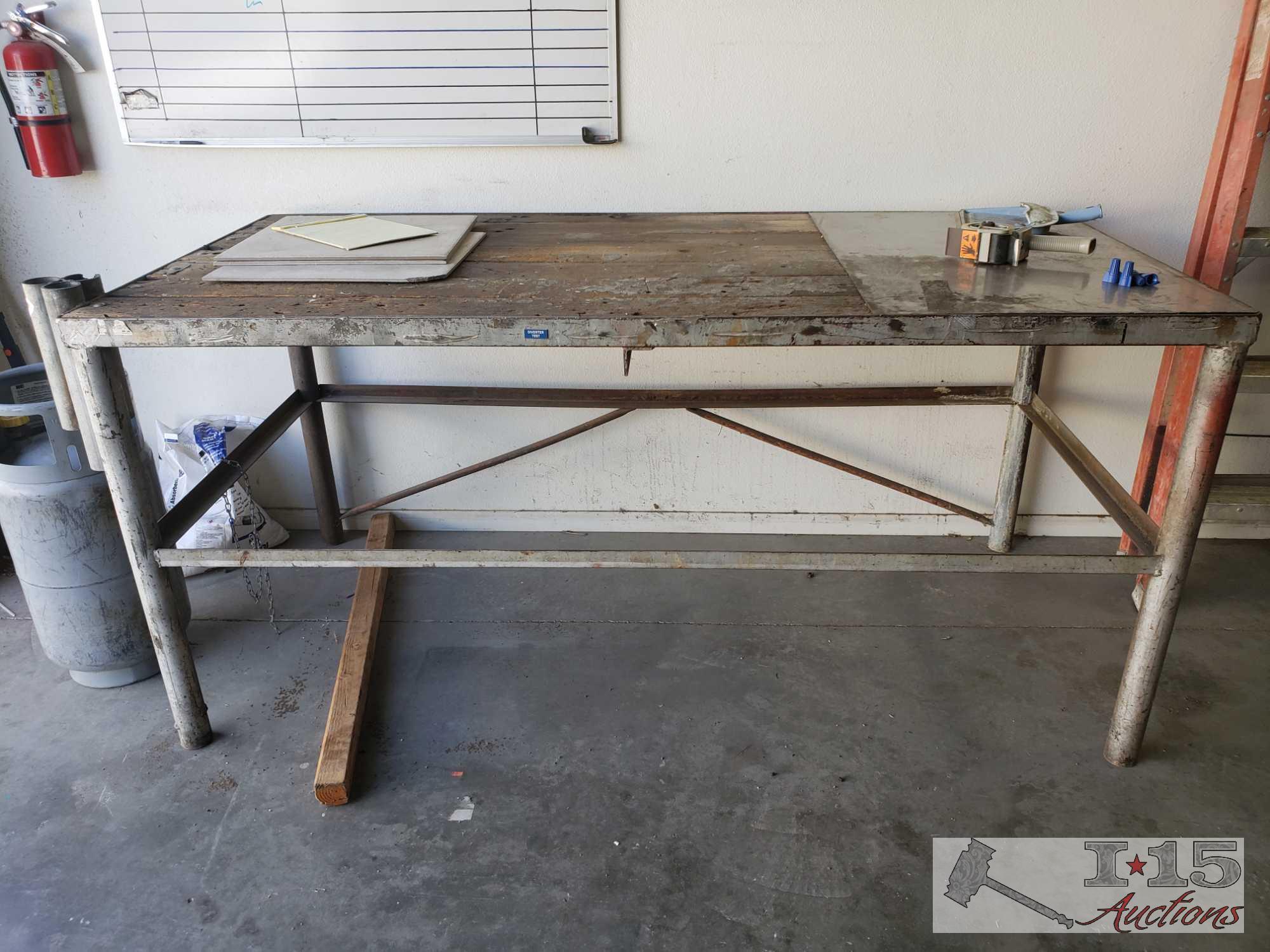 Metal and Wood Work bench