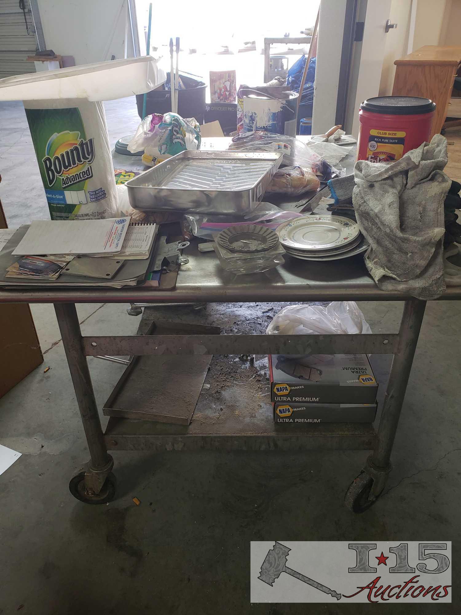 Metal Desk on wheels