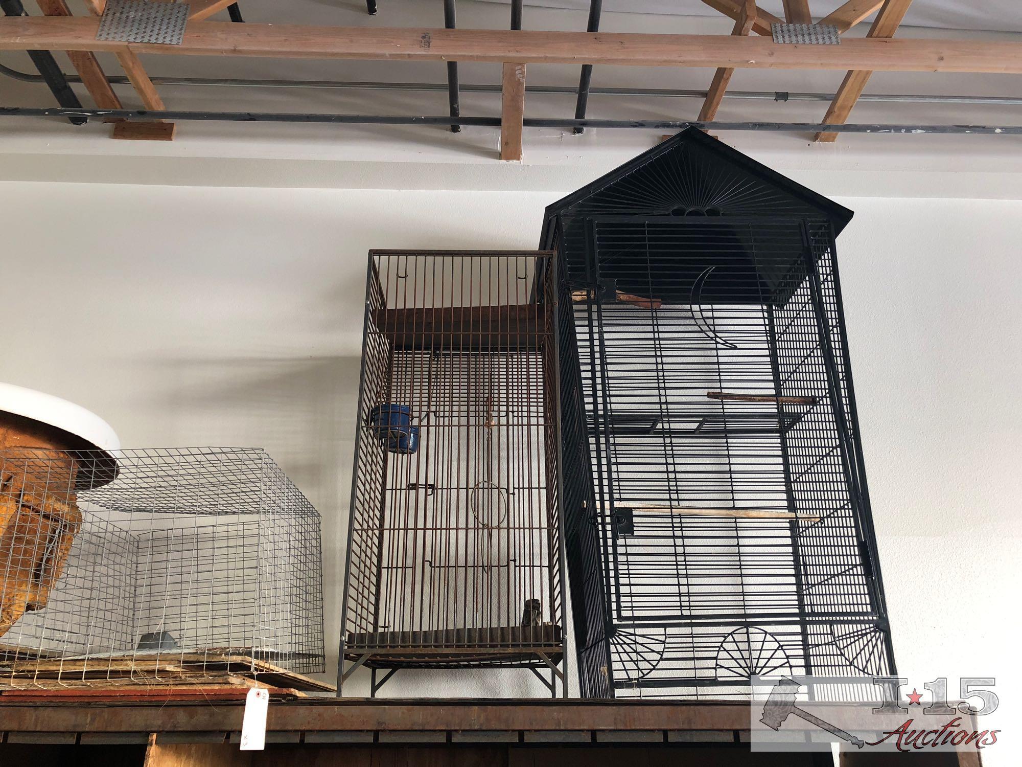 2 Large Bird Cages and Kennel