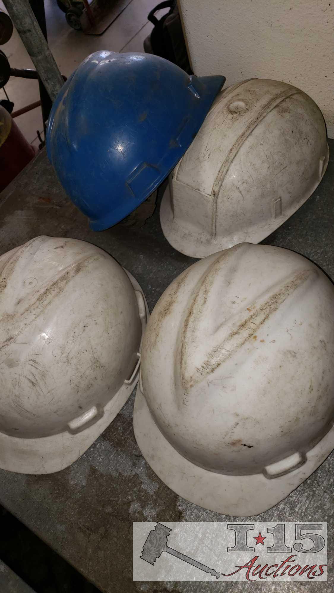 3 Welding Helmets and 4 Hard Hats