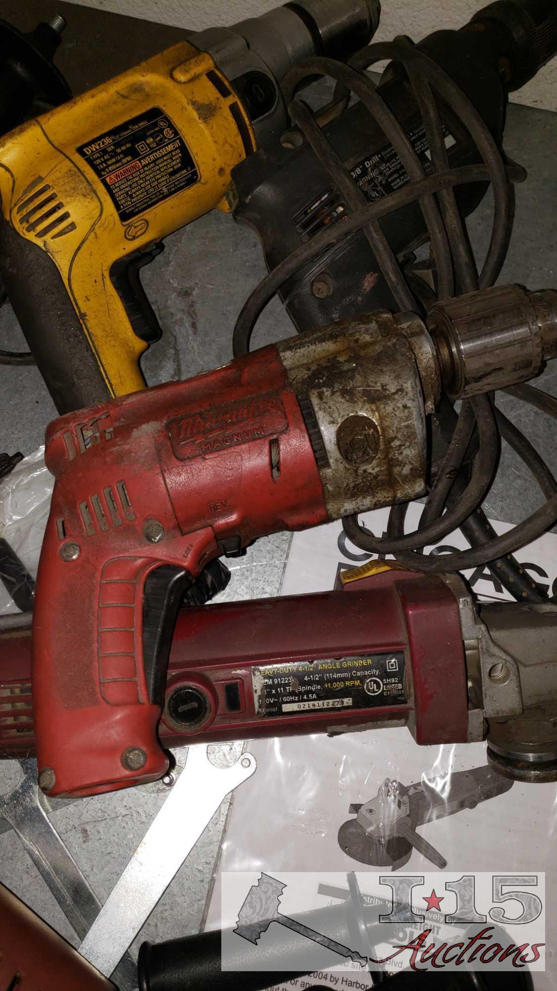 Milwaukee Drills, DeWalt Drills and Angle Grinders