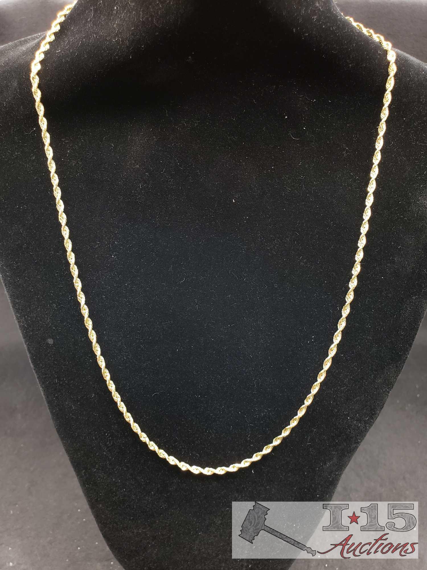 Mark Anthony 14k Gold Necklace and 2 Bracelets Marked 14k