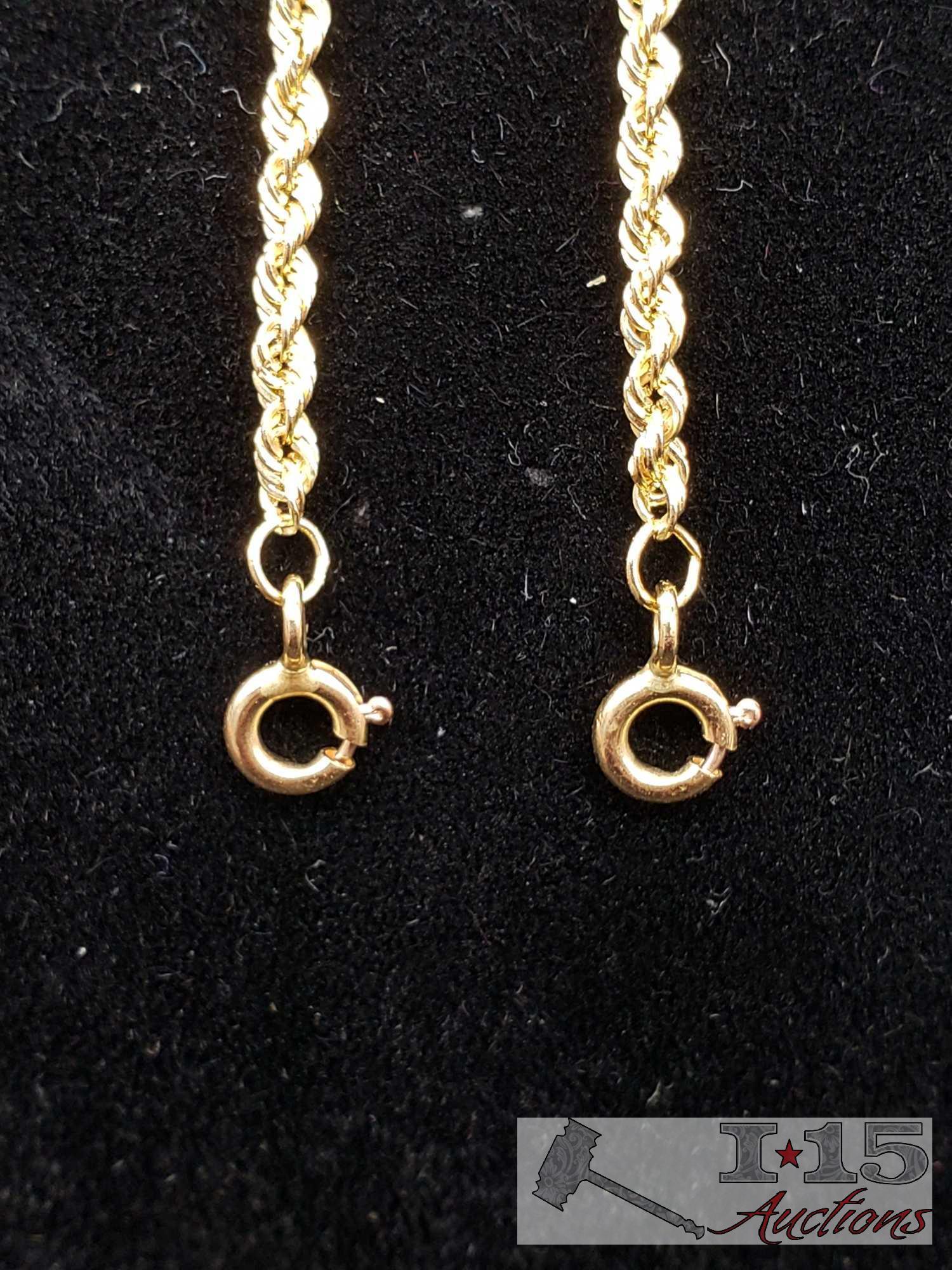 Mark Anthony 14k Gold Necklace and 2 Bracelets Marked 14k