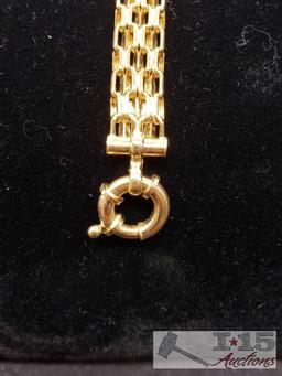 3 Gold Bracelets Marked 14k Italy. 1 Vior