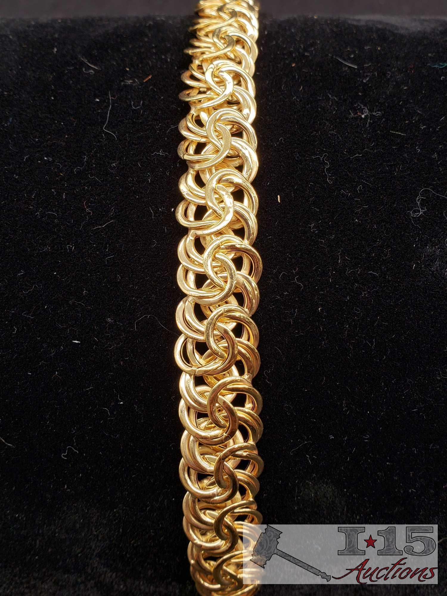 3 Gold Bracelets Marked 14k Italy. 1 Vior