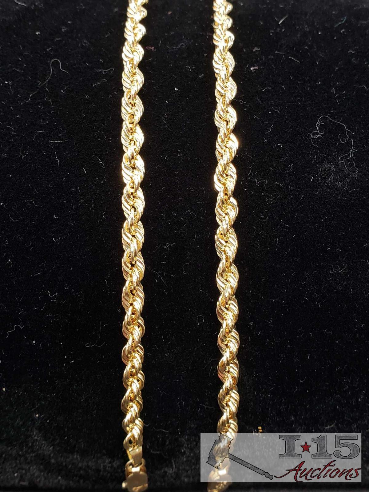 2 Mark Anthony Gold Bracelets Marked 14k and MA