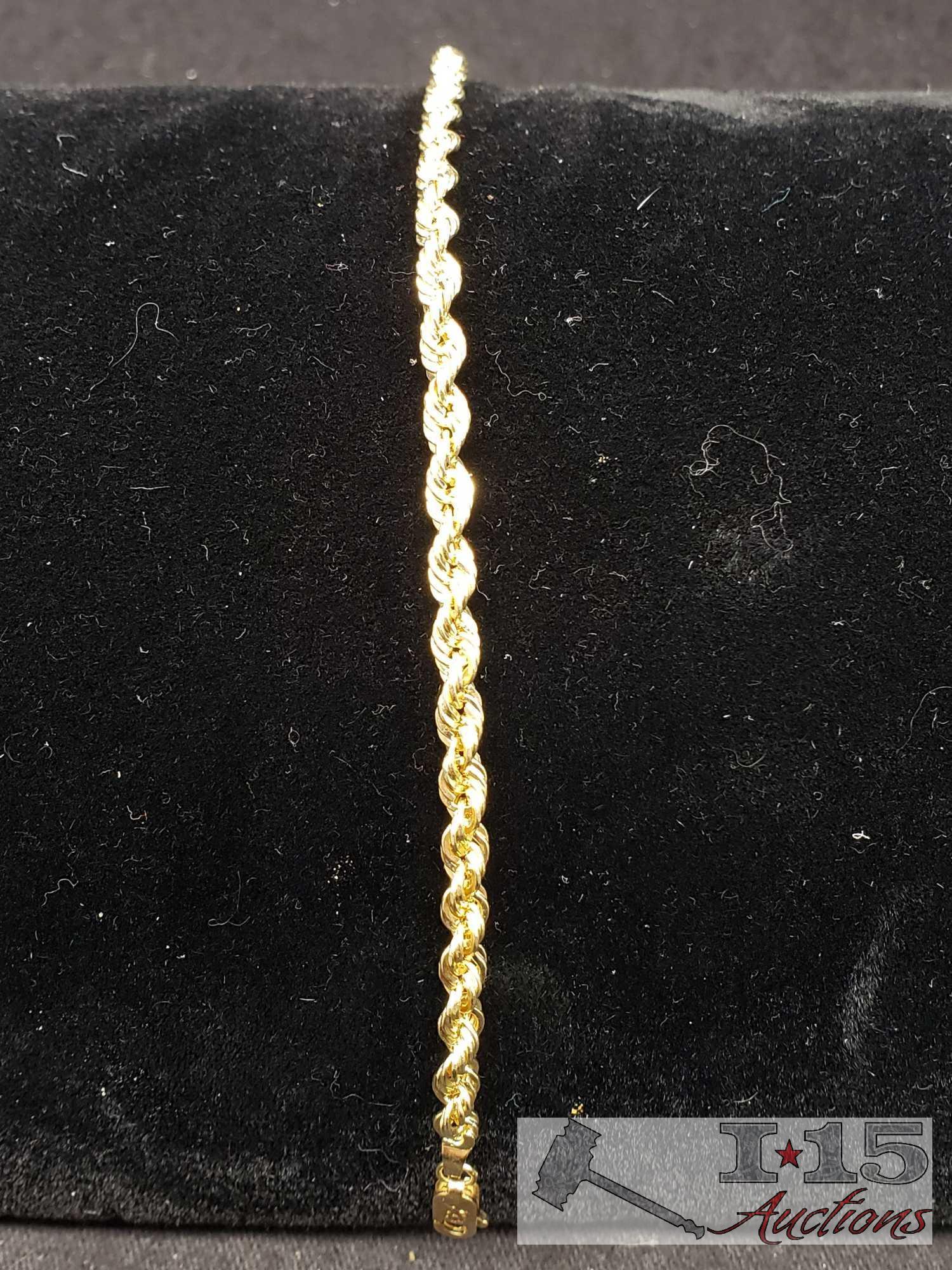 2 Mark Anthony Gold Bracelets Marked 14k and MA