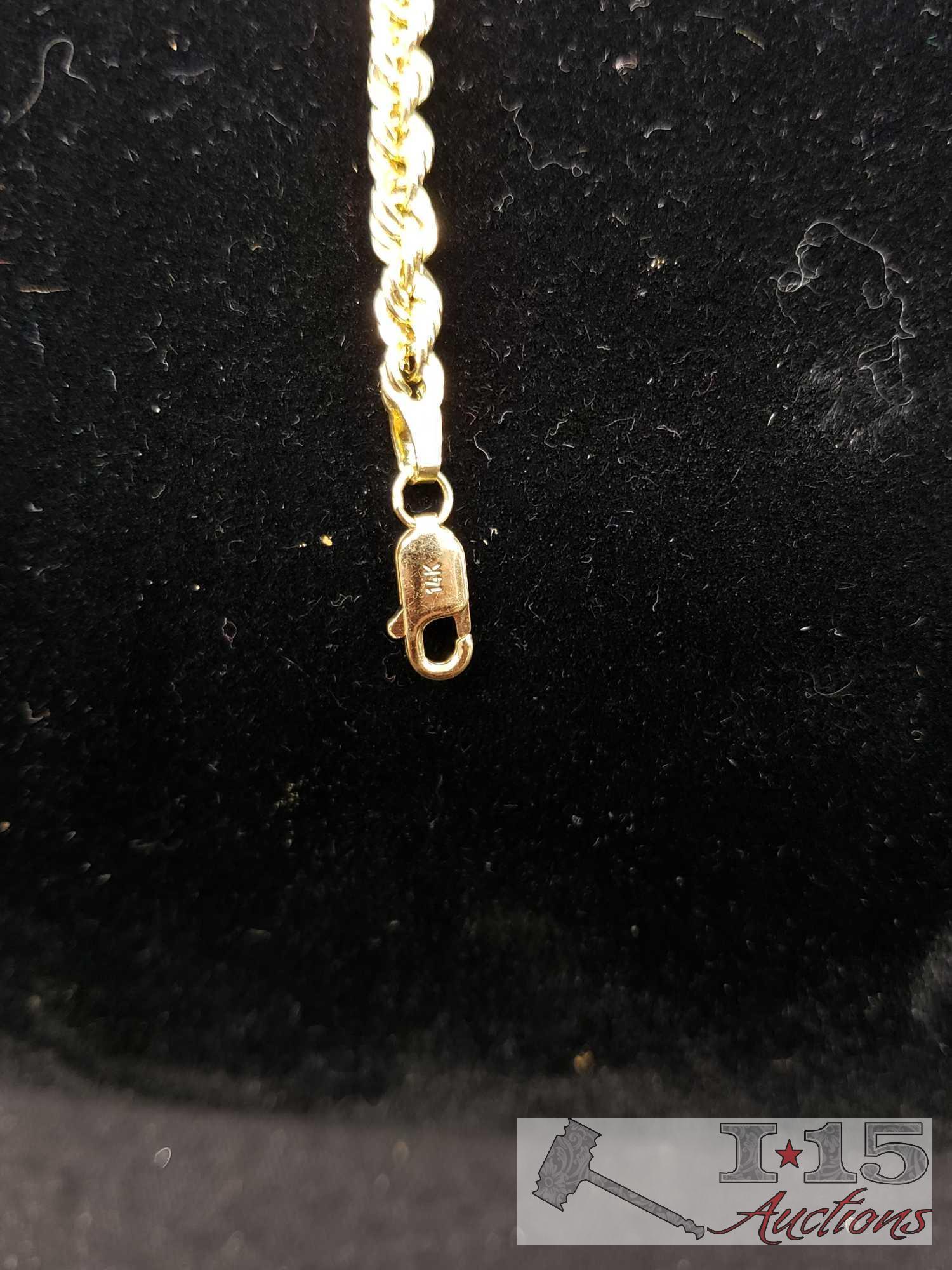 2 Mark Anthony Gold Bracelets Marked 14k and MA