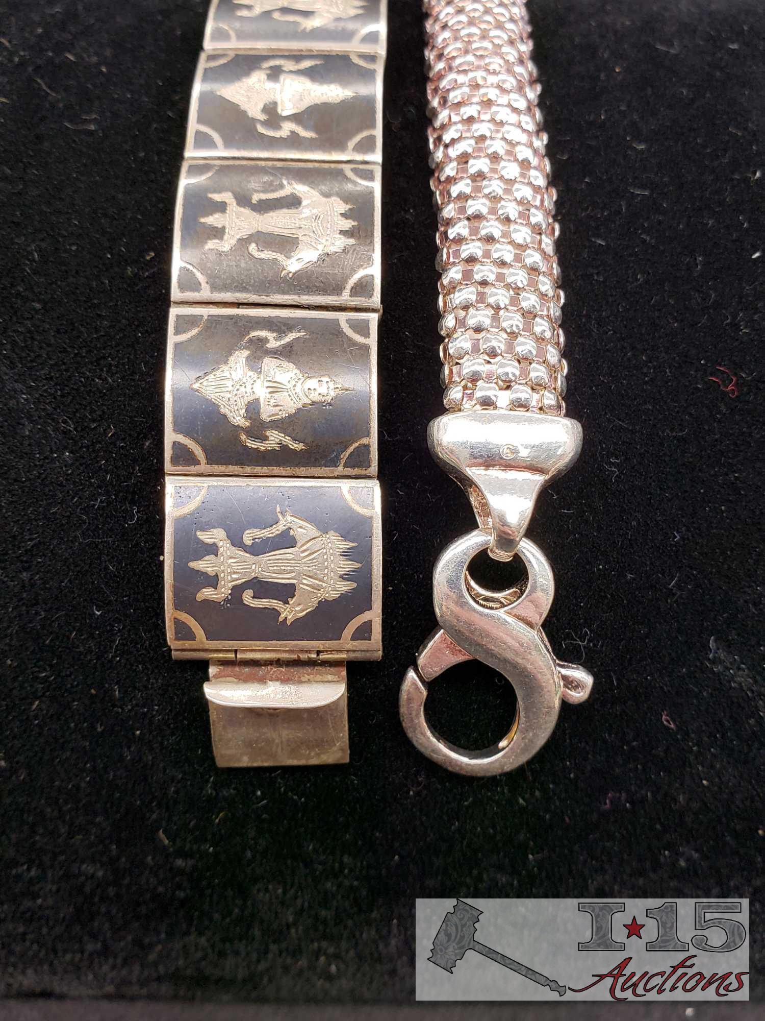 9 Sterling Silver Bracelets