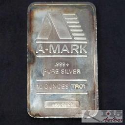 10 ozt A-Mark Fine Silver .999 Ingot