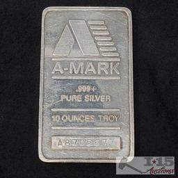 10 ozt A-Mark Fine Silver .999 Ingot