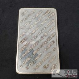 10 ozt A-Mark Fine Silver .999 Ingot