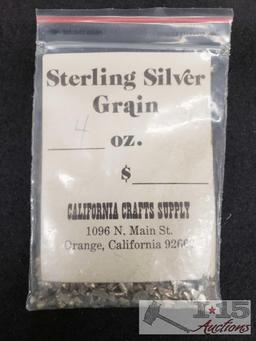 Sterling Silver Grain Bag and a Piece of Solder