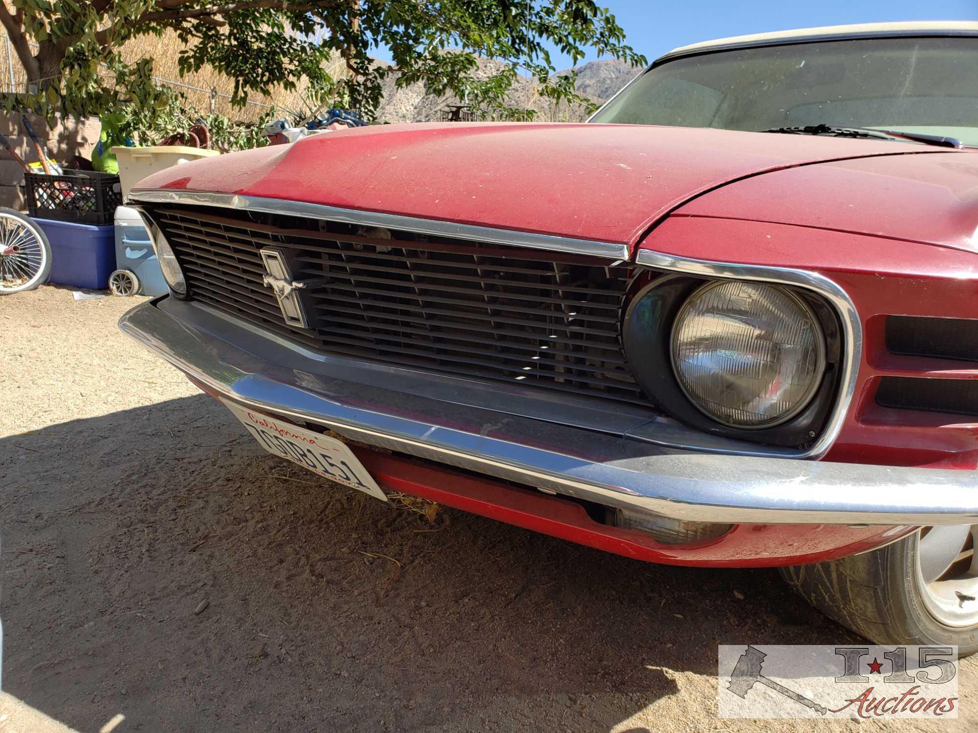 1970 Ford Mustang Coupe Red with White Interior