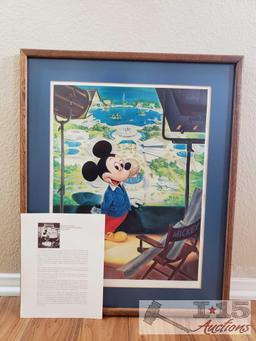 Commemorative Mickey Mouse 50th Anniversary Portrait Signed and Numbered Lithograph