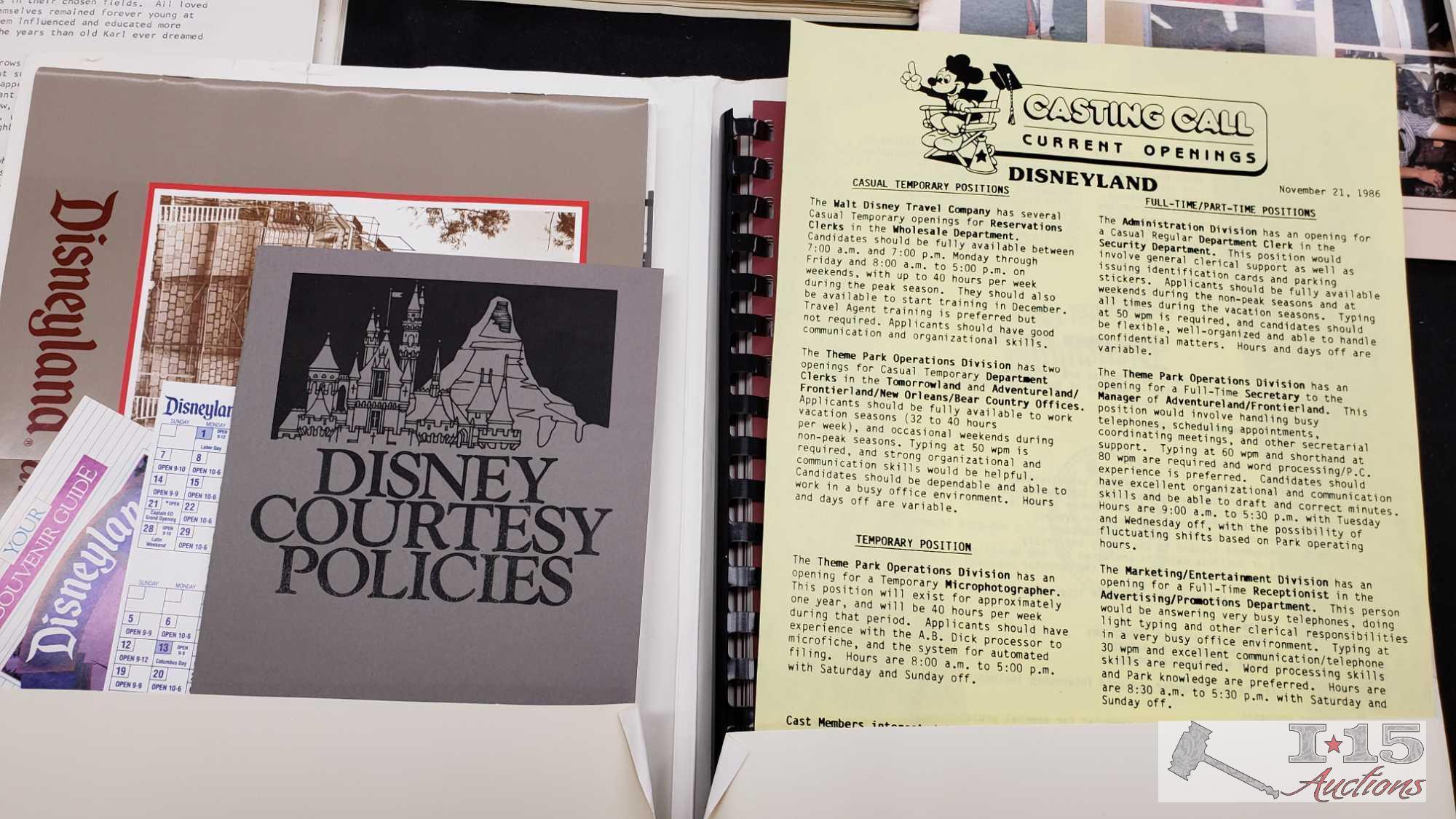 Disney Employee Manuals, Lead Training Information, Saftey Manual and others