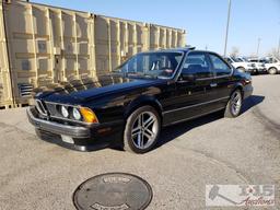 1989 BMW 635CSi Black. Please See Video! Current Smog!!