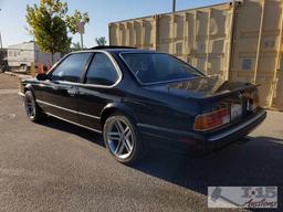 1989 BMW 635CSi Black. Please See Video! Current Smog!!