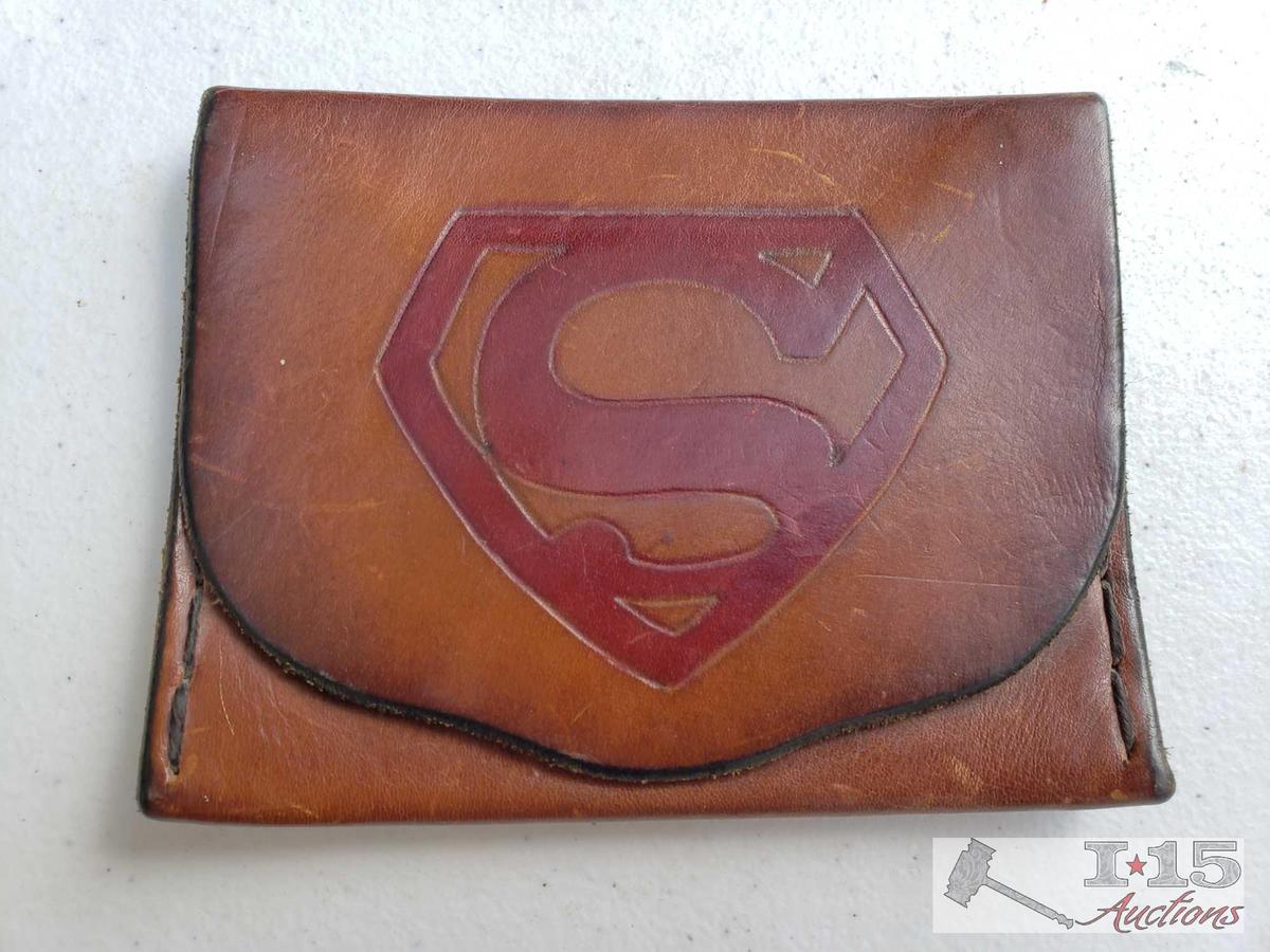Superman Leather Pouch by A. Sanchez