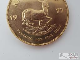 1977 Krugerrand 1ozt Fine .999 Gold Coin